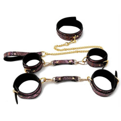 SM Fantasy Kit Sm Snakine Collier et Menottes Noir-Rose